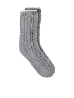 TOTES Cashmere Blend Slouch Bed Sock - Grey Marl