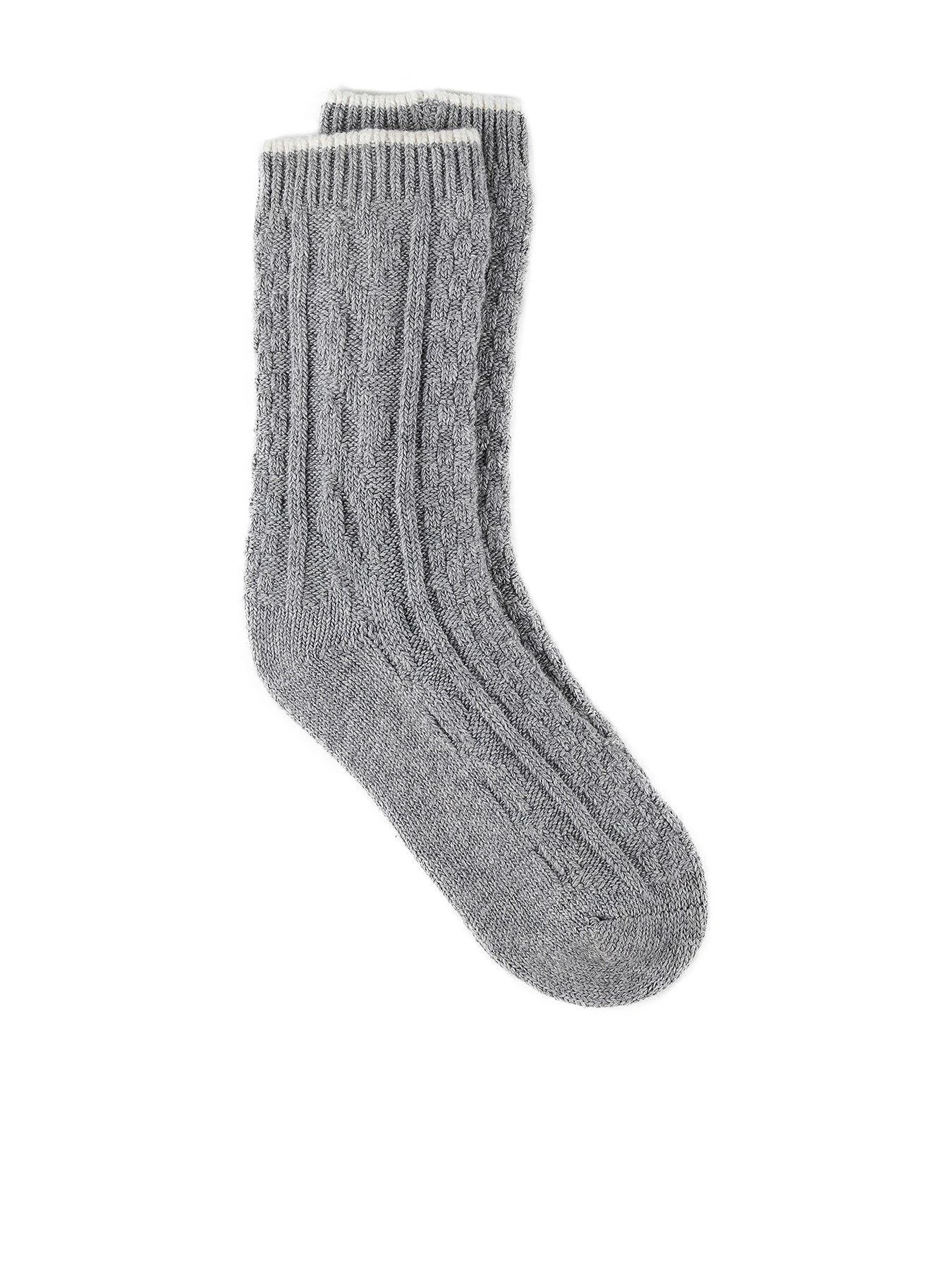 TOTES Cashmere Blend Slouch Bed Sock - Grey Marl 3 TOTES Cashmere Blend Slouch Bed Sock - Grey Marl