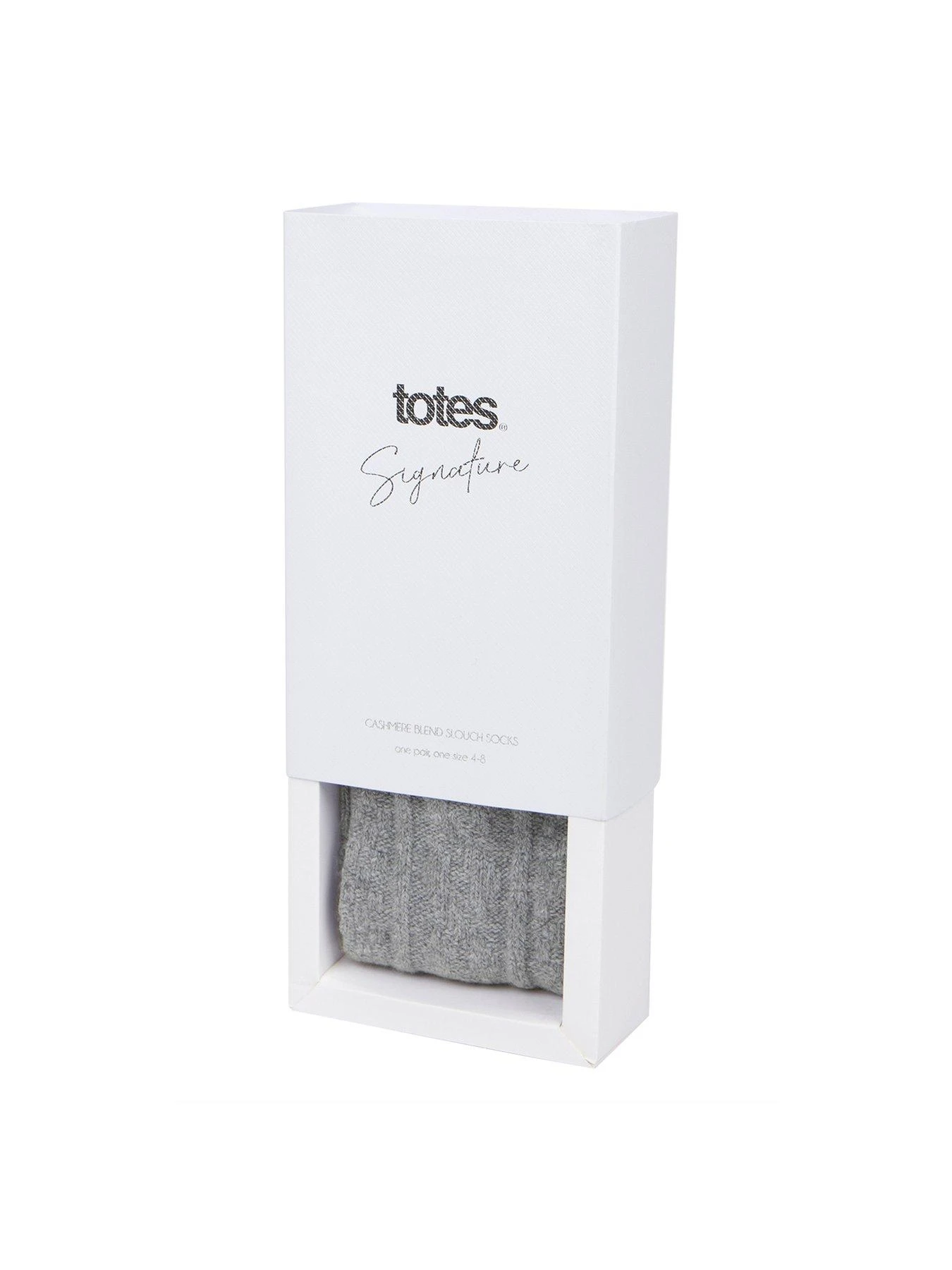 TOTES Cashmere Blend Slouch Bed Sock - Grey Marl 4 TOTES Cashmere Blend Slouch Bed Sock - Grey Marl - Image 2