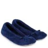 TOTES Isotoner Popcorn Ballet Slipper With Bow - Navy 1 TOTES Isotoner Popcorn Ballet Slipper With Bow - Navy -Totes TFWHH SQ1 0000000048 NAVY SLs