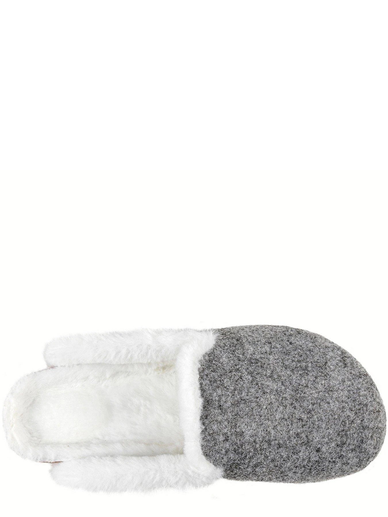 TOTES Ladies Cork Sole Nordic Felt Mule Slipper - Grey 5 TOTES Ladies Cork Sole Nordic Felt Mule Slipper - Grey - Image 3