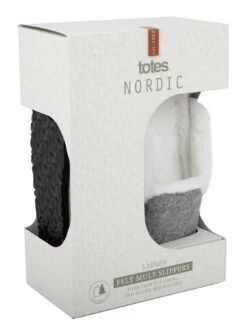 TOTES Ladies Cork Sole Nordic Felt Mule Slipper - Grey 12 TOTES Ladies Cork Sole Nordic Felt Mule Slipper - Grey -Totes TFWQD SQ6 0000000005 GREY SLd