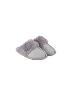 TOTES Isotoner Real Suede Mule Slipper - Grey -Totes TFWTF SQ7 0000000005 GREY ICf