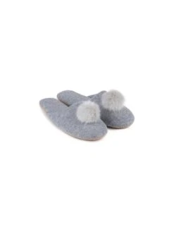 TOTES Cashmere Wool Blend Mule Slipper - Grey -Totes TFX4C SQ7 0000000005 GREY ICf