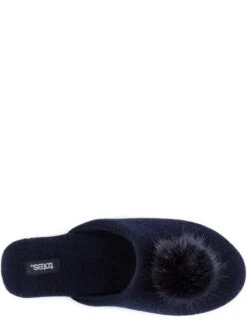 TOTES Cashmere Wool Blend Mule Slipper - Navy -Totes TFX4E SQ4 0000000048 NAVY SLt