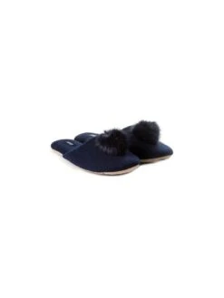 TOTES Cashmere Wool Blend Mule Slipper - Navy -Totes TFX4E SQ7 0000000048 NAVY ICf