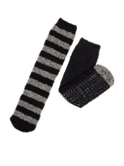 TOTES 2 Pack Super Soft Slipper Sox - Black