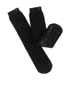 TOTES Recycled Thermal Brushed Twist Original Slipper Sox - Black
