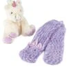 TOTES Unicorn Plush And Super Soft Slipper Socks Box Set - Green -Totes TU7RL SQ1 0000000067 CREAM SLf