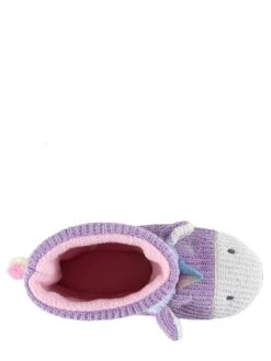 TOTES Girls Unicorn Slipper Boot- Lilac -Totes TU7RM SQ4 0000000389 LILAC SLt