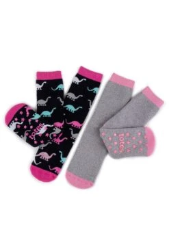 TOTES 2 Pack Childrens Slipper Socks - Navy