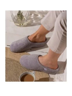 TOTES Isotoner 360 Comfort Popcorn Mule - Grey -Totes U6FRQ SQ6 0000000005 GREY SLd