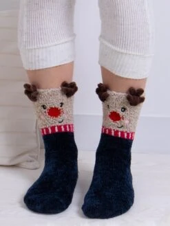 Totes 5 TOTES Novelty Super Soft Socks - Reindeer Brown