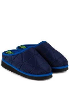 TOTES Boys Premium Quilted Mini Me Slipper - Navy