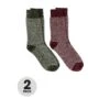 TOTES Mens Wool Blend Textured Socks - Multi -Totes UC4AG SQ1 0000000151 BURGUNDY SLf