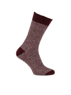 TOTES Mens Wool Blend Textured Socks - Multi -Totes UC4AG SQ3 0000000151 BURGUNDY SLd