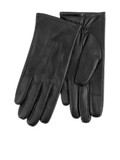 TOTES Isotoner 3 Point Smart Touch Leather Glove - Black