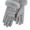 TOTES Water Repellent Padded Smartouch Gloves With Faux Fur Cuff - Grey -Totes UDV9J SQ1 0000000005 GREY SLf