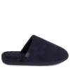 TOTES Mens Airtex Suedette Mule Slippers With 360 Comfort & PillowStep  - Navy