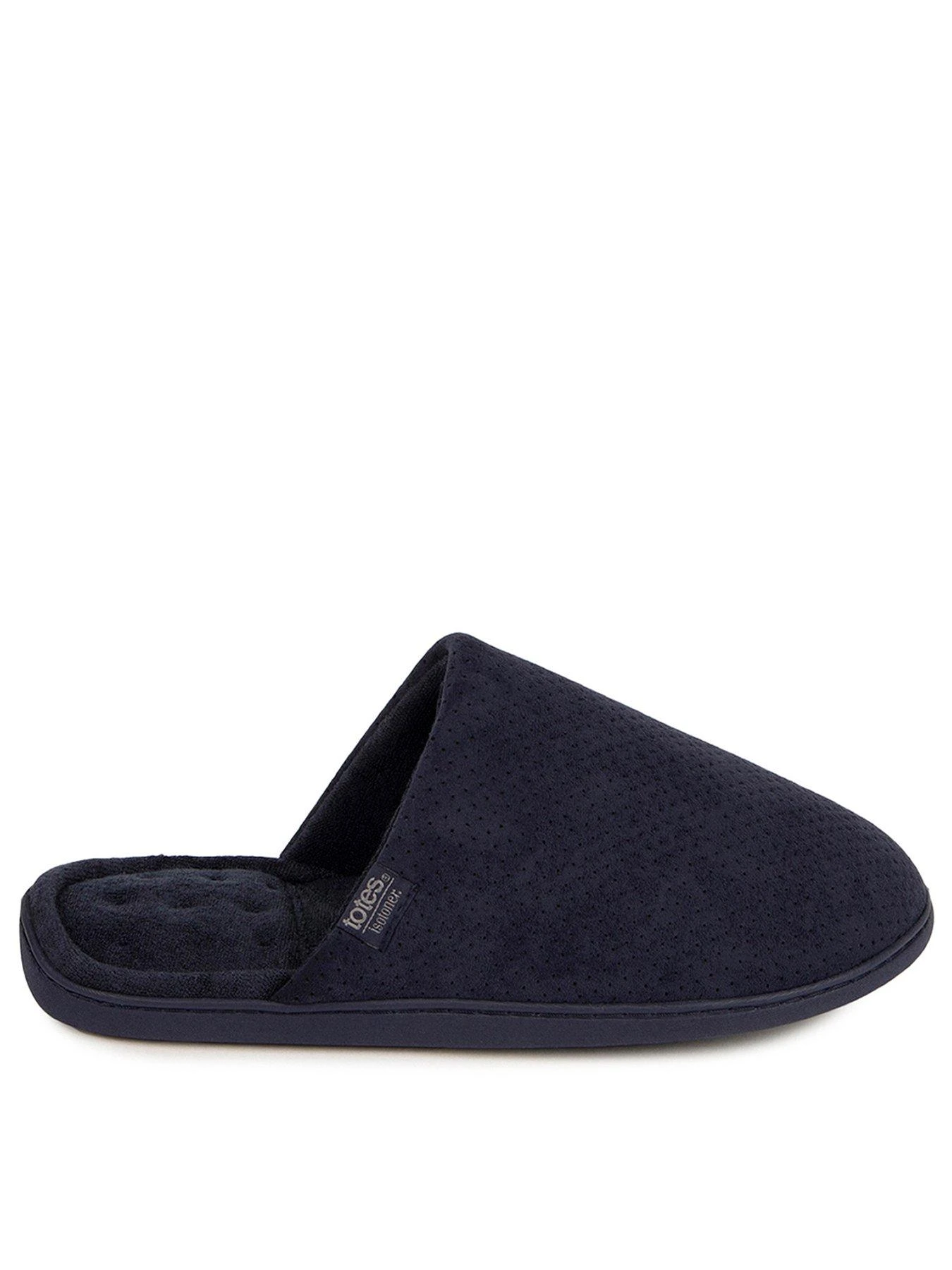 TOTES Mens Airtex Suedette Mule Slippers With 360 Comfort & PillowStep - Navy 3 TOTES Mens Airtex Suedette Mule Slippers With 360 Comfort & PillowStep - Navy