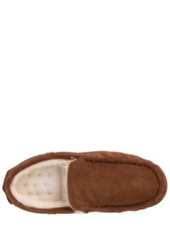 TOTES Real Suede Moccasin Slippers - Tan -Totes UHHT4 SQ4 0000000011 TAN SLt