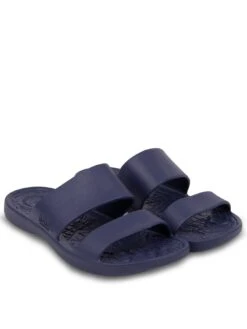 TOTES Ladies Solbounce Double Strap Slide Sandals - Navy