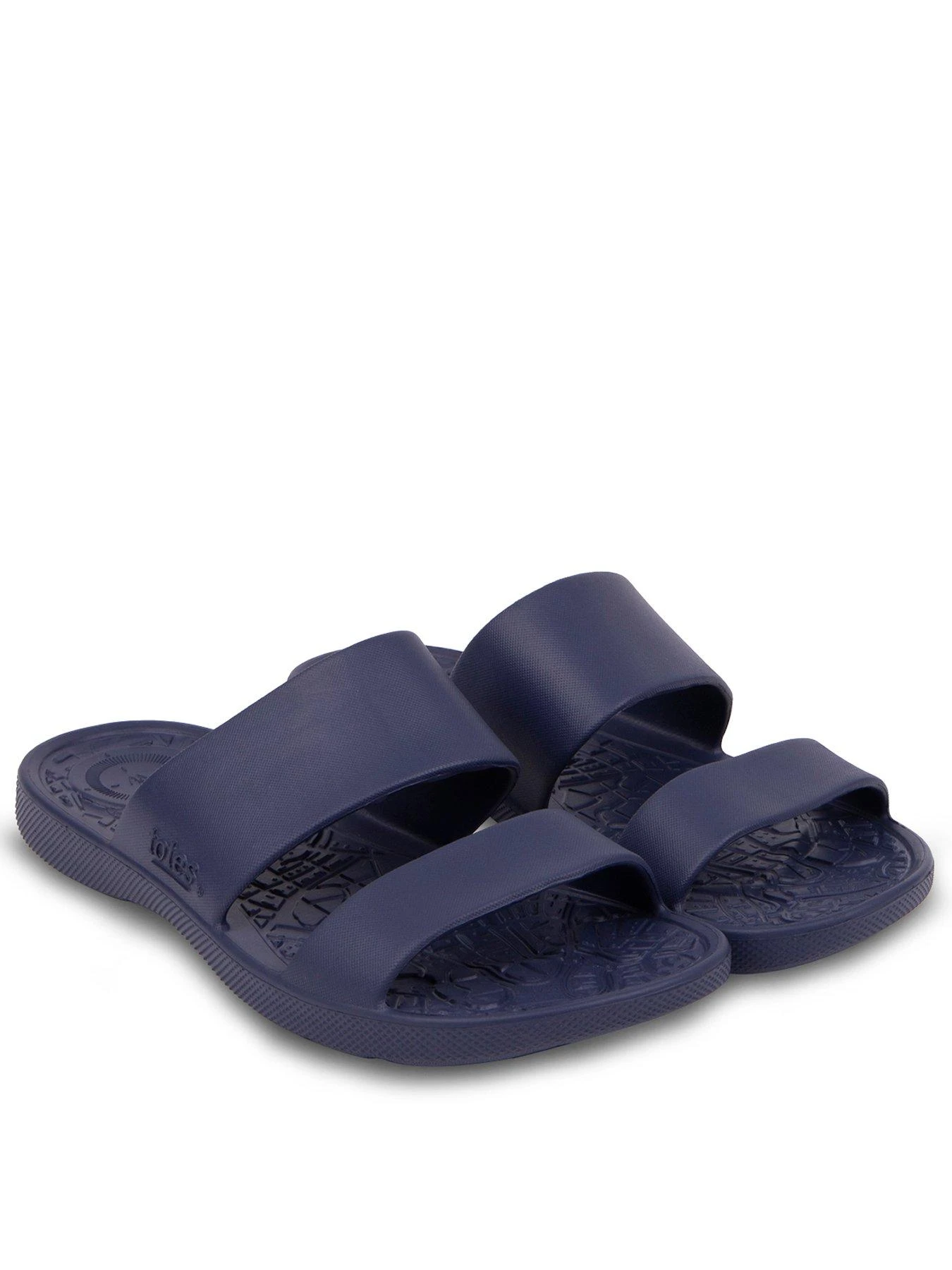 TOTES Ladies Solbounce Double Strap Slide Sandals - Navy 3 TOTES Ladies Solbounce Double Strap Slide Sandals - Navy