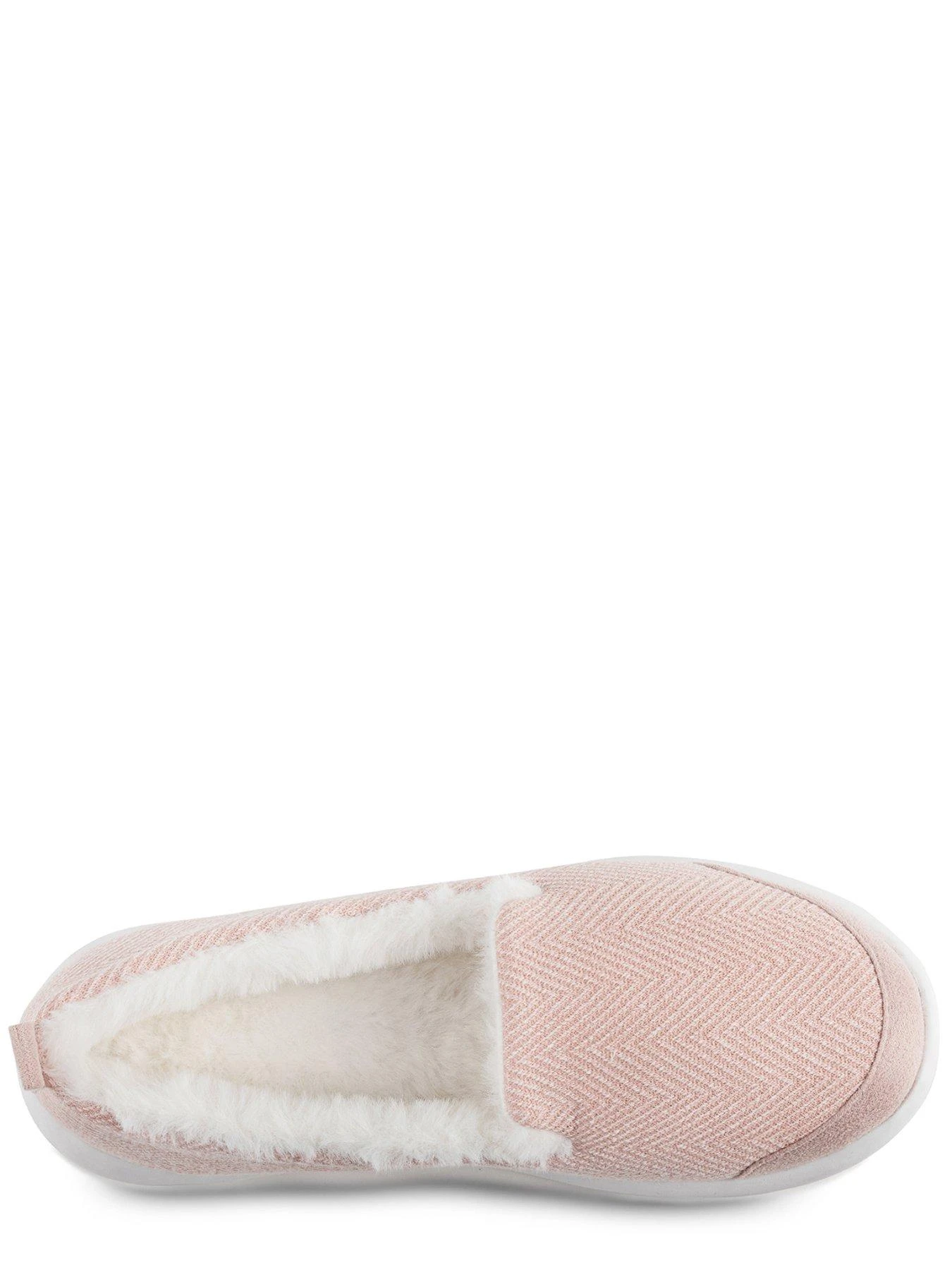 TOTES Isotoner Ladies Iso-flex Herringbone Full Back Slipper - Pink 6 TOTES Isotoner Ladies Iso-flex Herringbone Full Back Slipper - Pink - Image 4