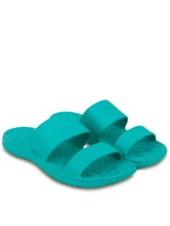 TOTES Ladies Solbounce Double Strap Slide Sandals - Turquoise