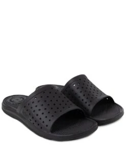 TOTES Ladies Solbounce Perforated Slide Sandals - Black