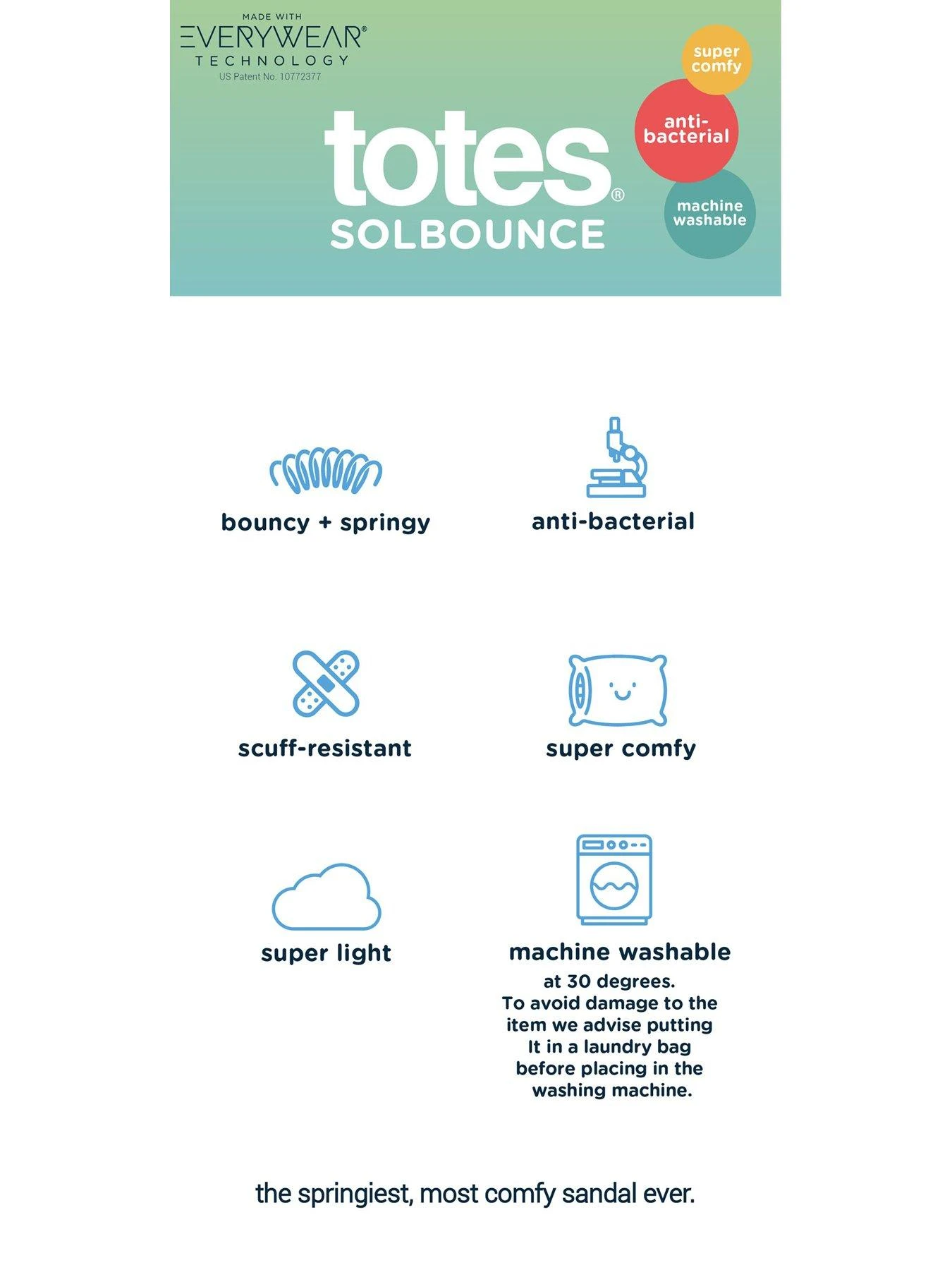 TOTES Ladies Solbounce Perforated Slide Sandals - Black 7 TOTES Ladies Solbounce Perforated Slide Sandals - Black - Image 5