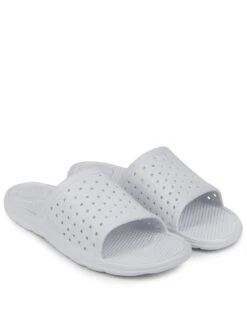 TOTES Ladies Solbounce Perforated Slide Sandals - White