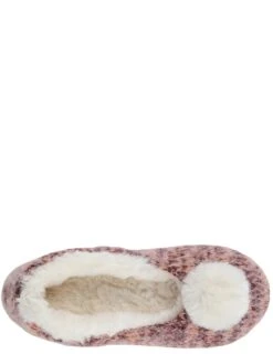 TOTES Fluffy Knit Ballet Slippers - Berry -Totes V7G2V SQ4 0000000093 BERRY SLt