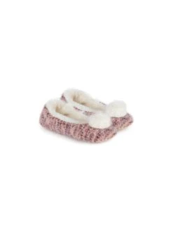 TOTES Fluffy Knit Ballet Slippers - Berry -Totes V7G2V SQ7 0000000093 BERRY ICf