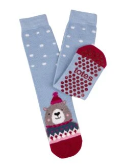 Totes 11 TOTES Ladies Single Original Slipper Socks - Bear - Multi