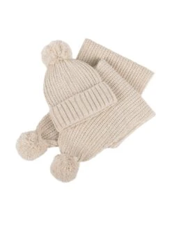 TOTES Knitted Hat And Scarf Set