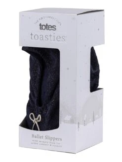 TOTES Ladies Velour Mule Slippers - Navy 10 TOTES Ladies Velour Mule Slippers - Navy -Totes VBQ85 SQ3 0000000048 NAVY SLf