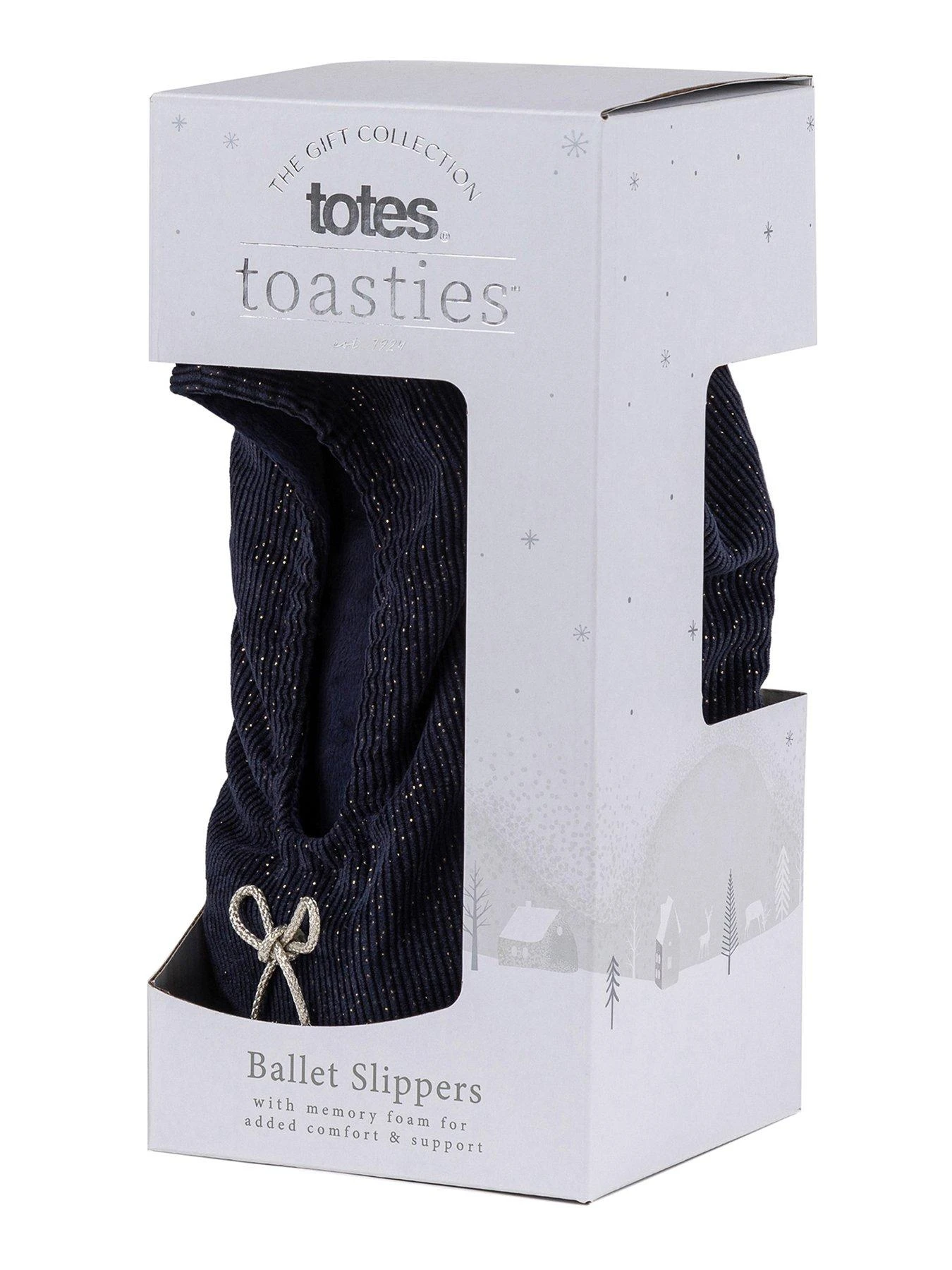 TOTES Ladies Velour Mule Slippers - Navy 5 TOTES Ladies Velour Mule Slippers - Navy - Image 3