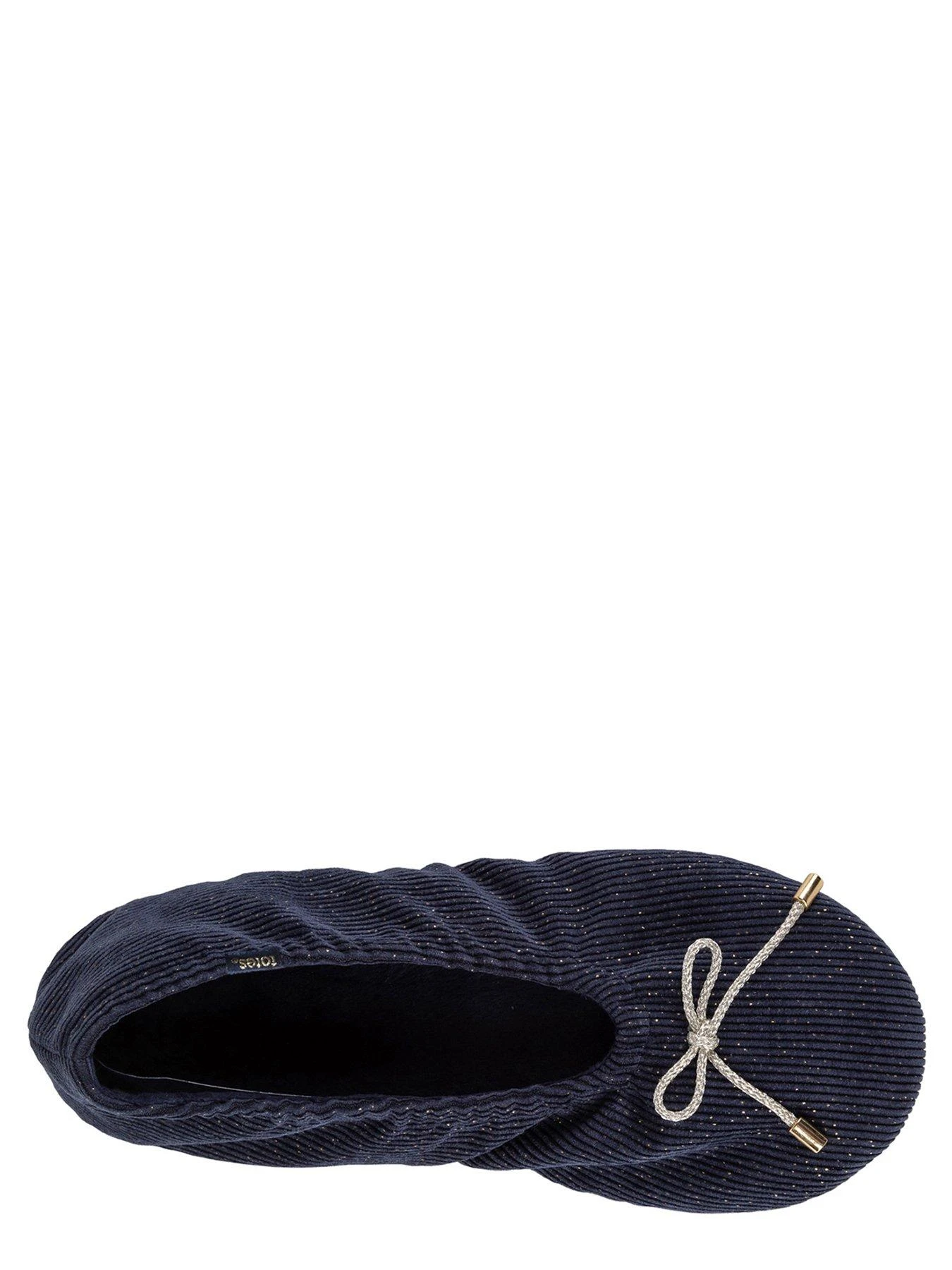 TOTES Ladies Velour Mule Slippers - Navy 6 TOTES Ladies Velour Mule Slippers - Navy - Image 4