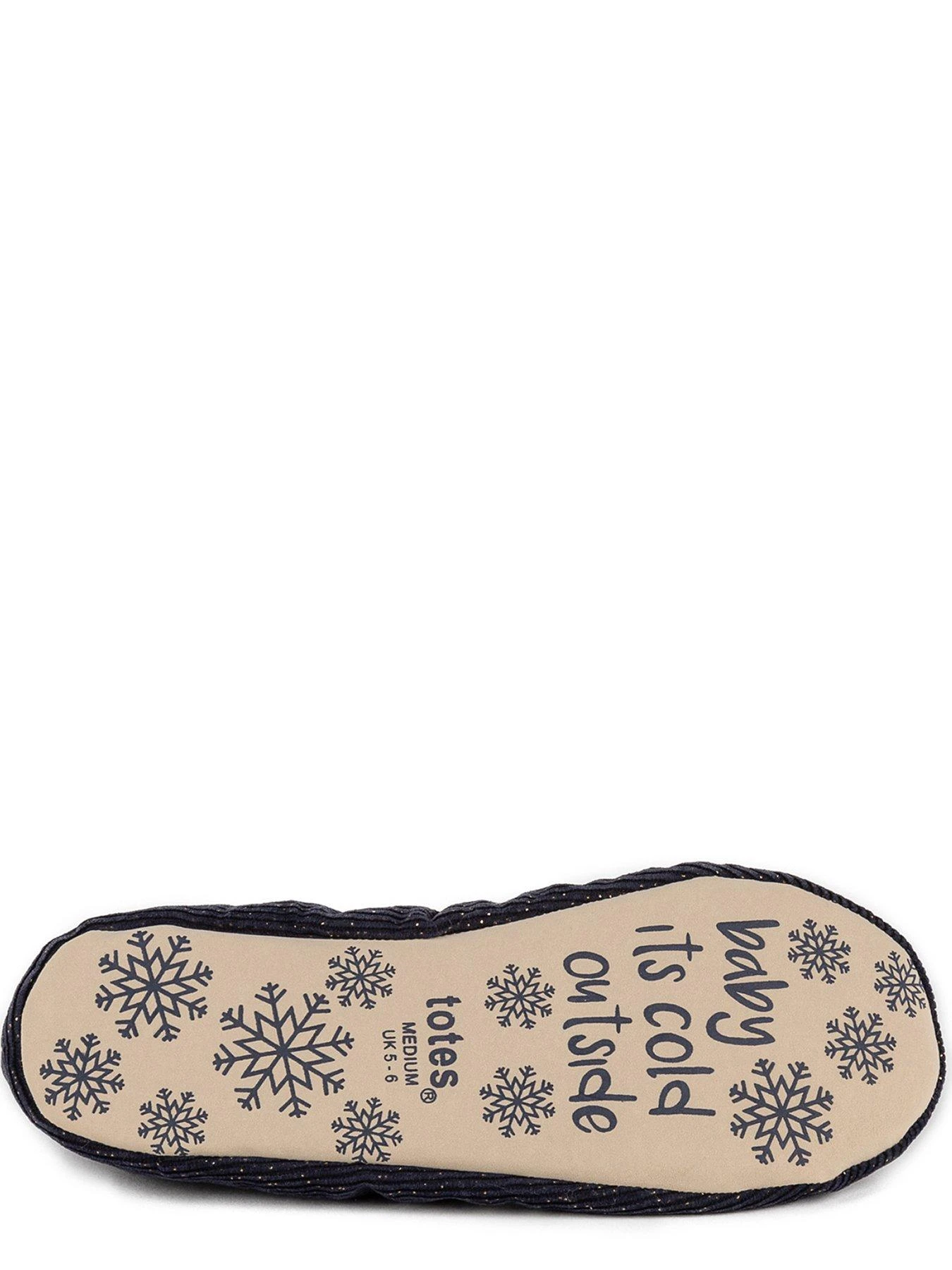 TOTES Ladies Velour Mule Slippers - Navy 7 TOTES Ladies Velour Mule Slippers - Navy - Image 5