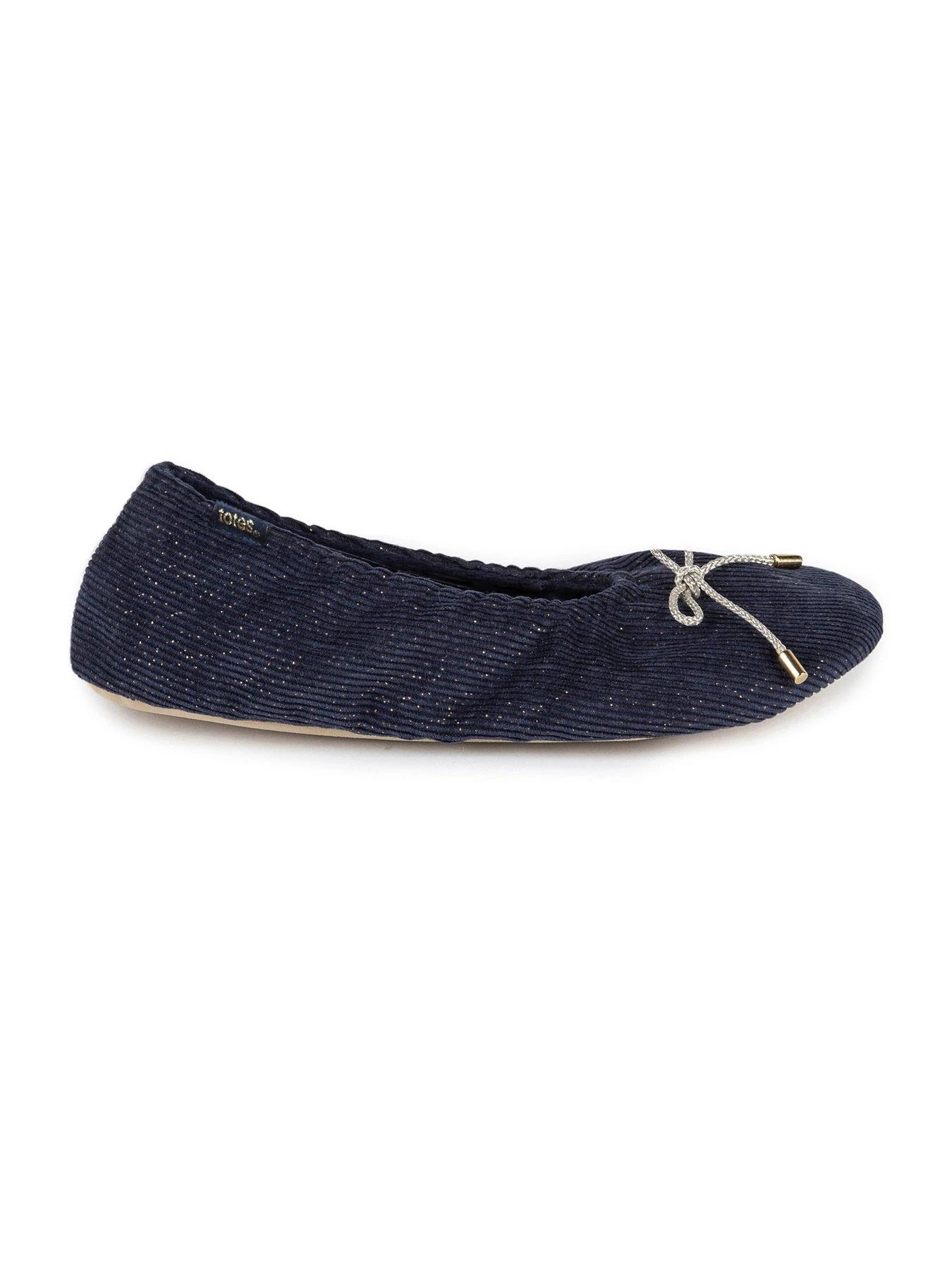 TOTES Ladies Velour Mule Slippers - Navy 8 TOTES Ladies Velour Mule Slippers - Navy - Image 6