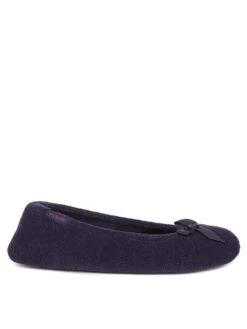 TOTES Isotoner Terry Ballerina Slipper - Navy