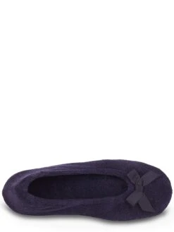 TOTES Isotoner Terry Ballerina Slipper - Navy -Totes VBQA0 SQ4 0000000048 NAVY SLt