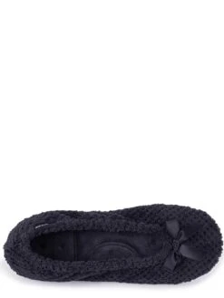 TOTES Isotoner Popcorn Terry Ballet Slippers - Black 8 TOTES Isotoner Popcorn Terry Ballet Slippers - Black -Totes VBQA1 SQ4 0000000004 BLACK SLt