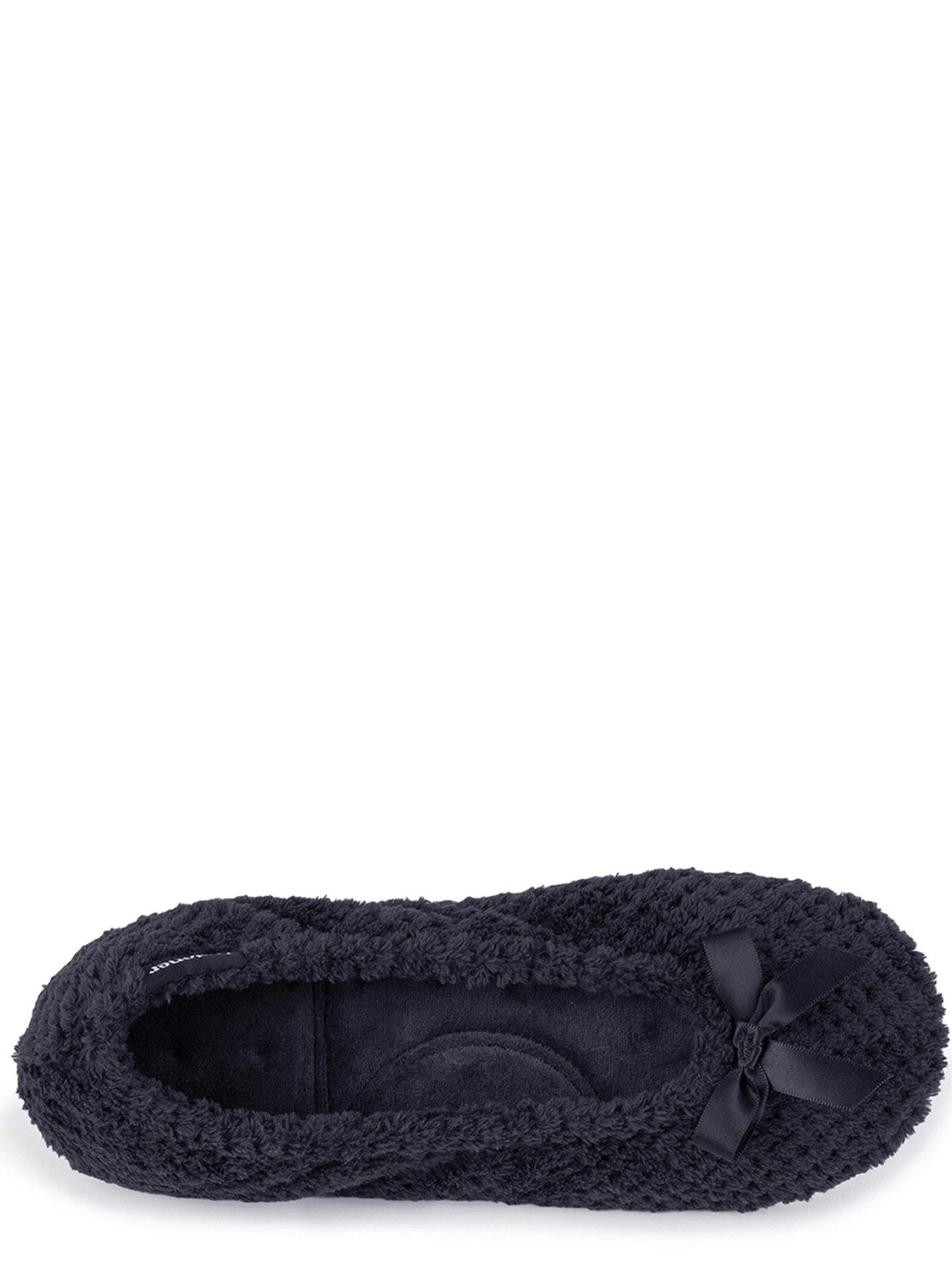 TOTES Isotoner Popcorn Terry Ballet Slippers - Black 5 TOTES Isotoner Popcorn Terry Ballet Slippers - Black - Image 3