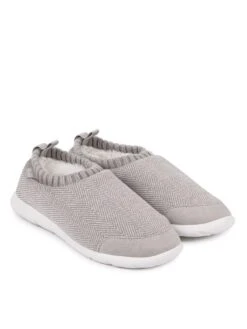 TOTES Isotoner Ladies Iso-Flex Bootie Slippers - Grey