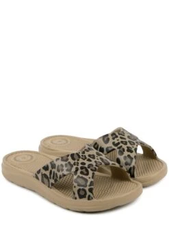 TOTES Ladies Solbounce Cross Strap Slide Print 9 TOTES Ladies Solbounce Cross Strap Slide Print -Totes VGL3U SQ3 0000000108 BEIGE SLf