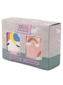 TOTES 2pk Original Younger Kids Unicorn Slipper Socks -Totes VNO37 SQ3 0000000029 MULTI SLb