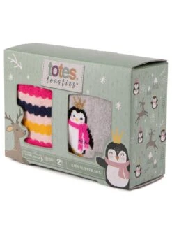 TOTES 2pk Original Older Kids Penguin Slipper Socks -Totes VNO3L SQ3 0000000029 MULTI SLb