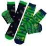 TOTES 2pk Original Older Kids Football Slipper Socks -Totes VNO3M SQ1 0000000029 MULTI SLs